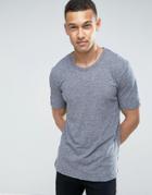 Minimum Delta Slub T-shirt Slim Fit In Navy Melange - Navy