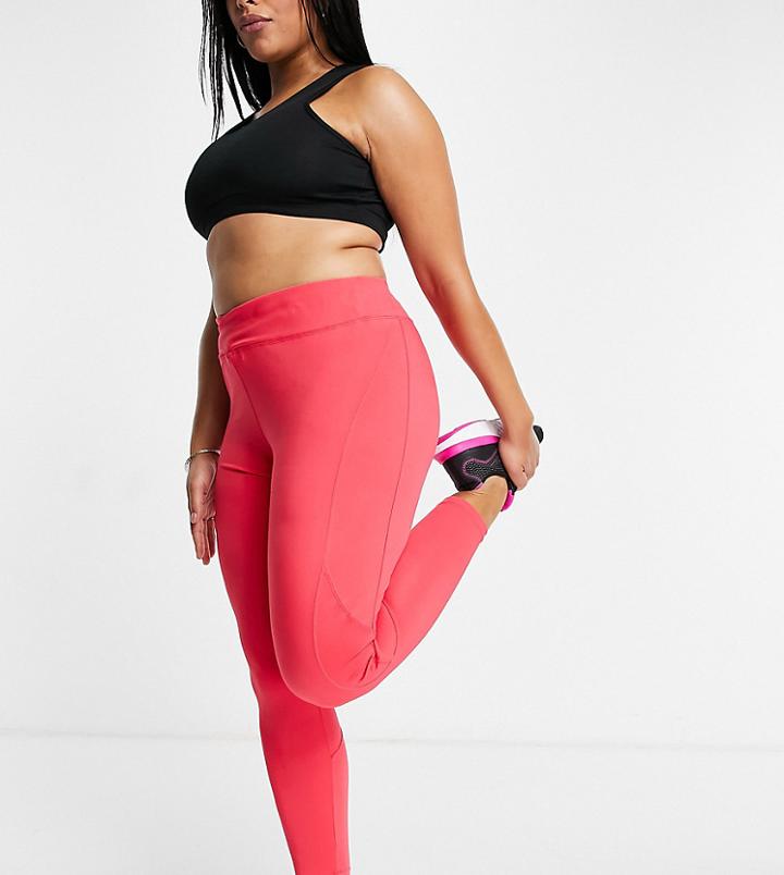 Asos 4505 Curve Icon Run Tie-waist Legging-orange