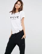 Nicce London Oversized Boyfriend T-shirt With Front Logo - White