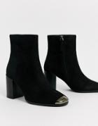 Glamorous Black Metal Tipped Western Boots