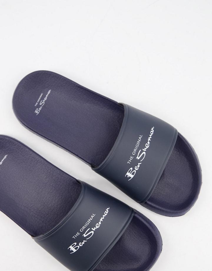 Ben Sherman Logo Slides In Navy