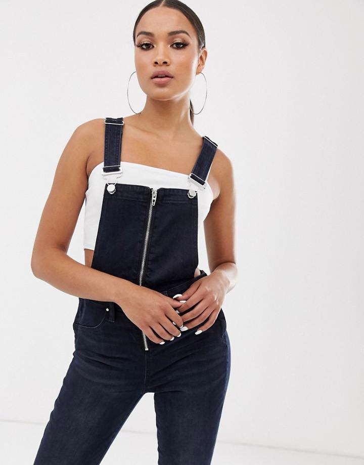 Blank Nyc Slim Leg Zip Front Overall-black