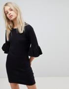 Brave Soul Orchid Sweater Dress With Frill Sleeves - Multi