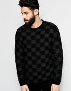 Asos Sweater With Reverse Knit Design - Black
