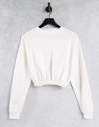 Naanaa Cropped Sweatshirt In Ecru-white