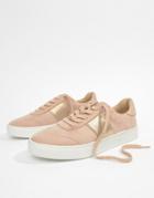 Asos Design Drizzle Lace Up Sneakers - Beige