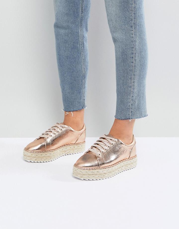 Asos Jenga Sneaker Espadrilles - Gold