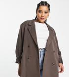 Heartbreak Plus Oversized Dad Blazer In Brown