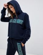 Abercrombie & Fitch Hoodie With Arm Logo Print - Blue