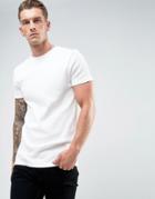 Asos Longline Muscle T-shirt In Heavyweight Micro Rib - White