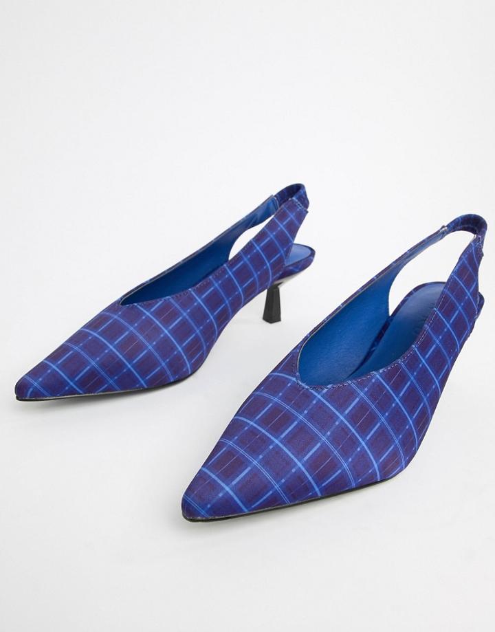 Na-kd- Plunge Kitten Heel Pump - Blue