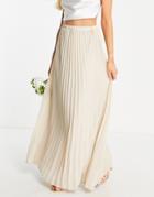 Tfnc Bridesmaid Pleated Maxi Skirt In Caffe Latte-brown
