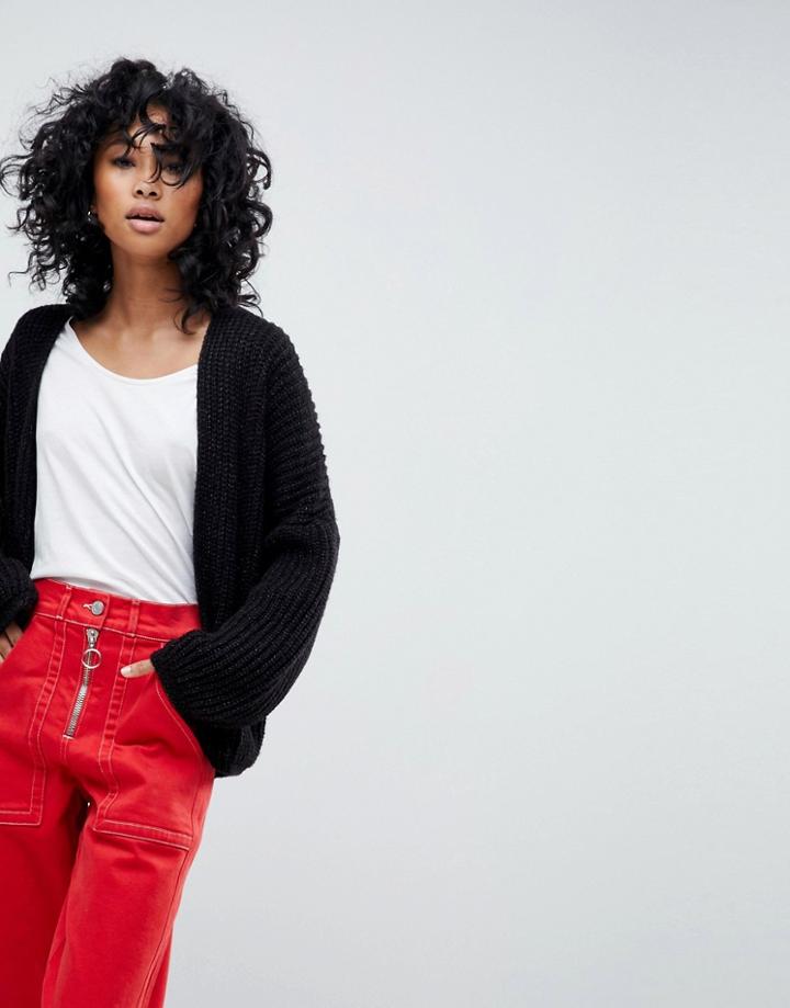 Asos Oversized Chunky Cardigan - Black