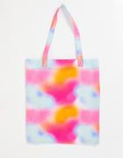Asos Design Y2k Lightweight Organic Cotton Tote Bag With Tie Dye Print In Multicolor