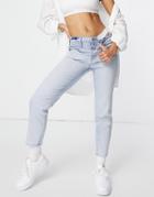 Calvin Klein Jeans High Rise Slim Jean With Front Yoke In Light Wash-blues