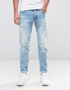 G-star 3301 Slim Jeans Light Aged Restored Distressed 90 - Blue