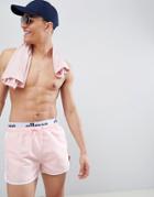 Ellesse Nasello Swim Shorts With Layered Waistband In Pink - Pink