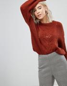 New Look Balloon Sleeve Sweater - Orange