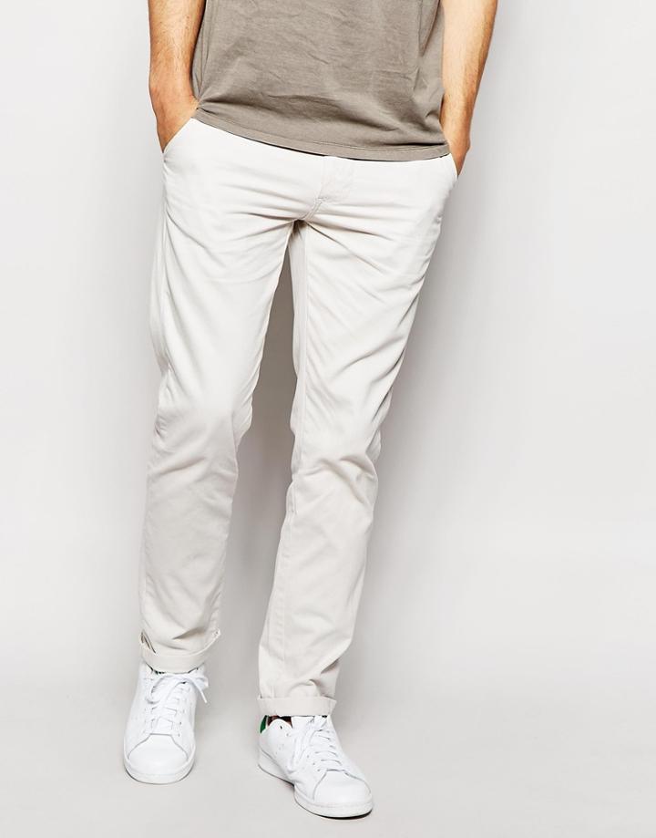 Bellfield 5 Pocket Chinos In Slim Fit - Light Gray