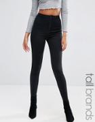Missguided Tall Vice High Waisted Super Stretch Skinny Jean - Black