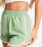 South Beach Recycled Polyester Woven Runner Shorts In Khaki-green