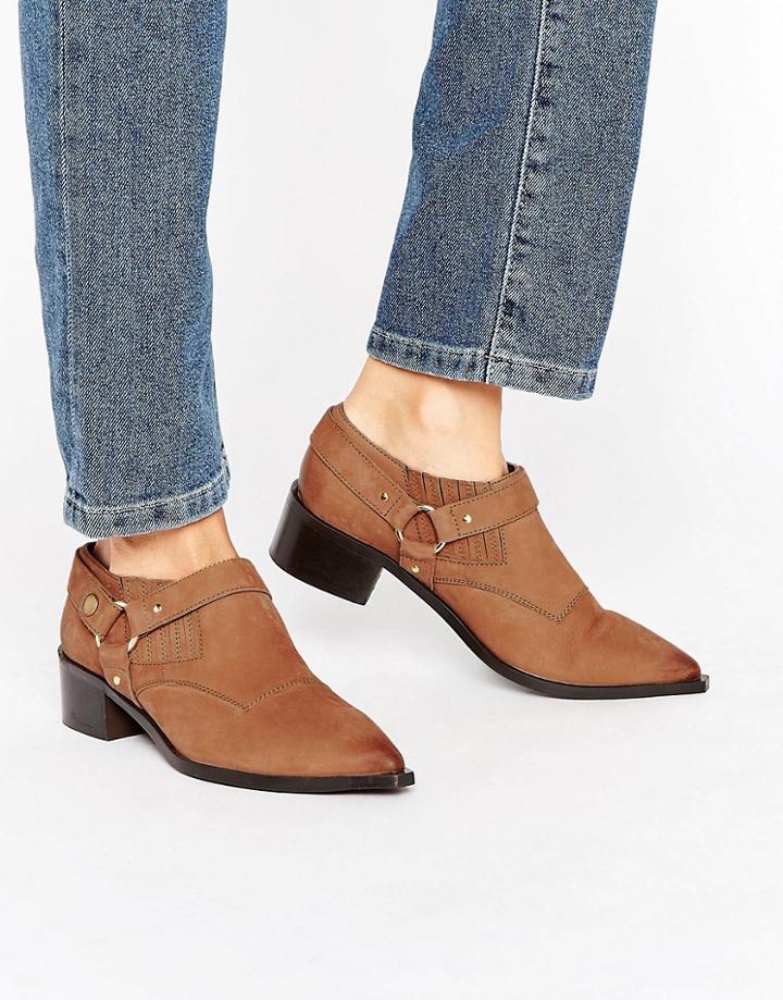 Office Firecracker Tan Leather Western Shoe Boots - Tan