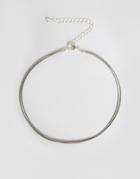 Asos Basic Double Cord Choker Necklace - Gray