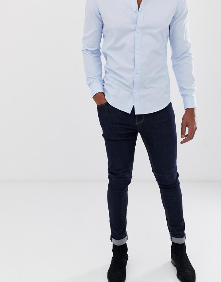 Asos Design Super Skinny Jeans In Raw Blue - Blue