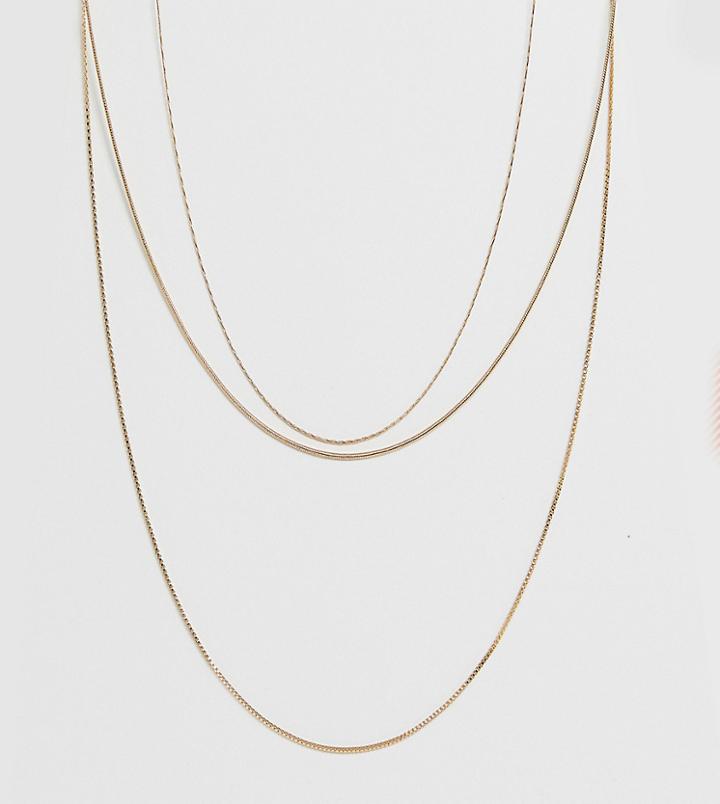 Weekday Tripple Layer Necklace In Gold - Gold