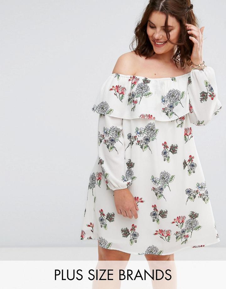 Alice & You Bardot Ruffle Prairie Dress - Multi