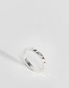 Asos Design Faceted Detail Thumb Ring - Silver
