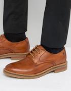 Base London Stanford Perforated Leather Shoes - Tan