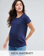 Asos Maternity Crew Neck T-shirt - Navy