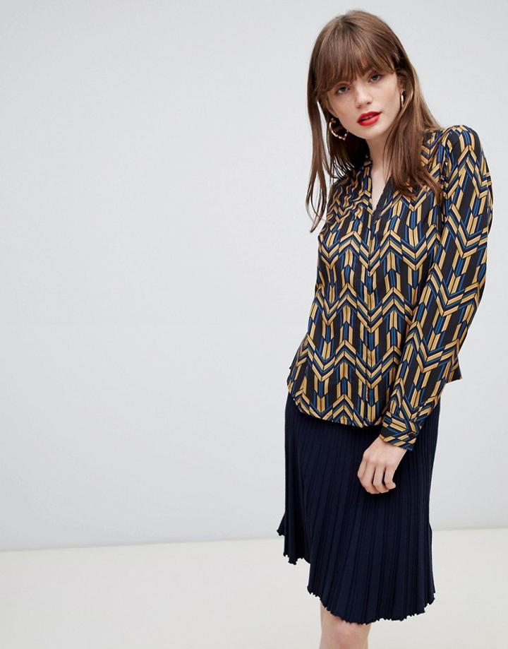 Darling Printed Black Shirt - Navy