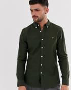 Farah Brewer Slim Fit Oxford Shirt In Green