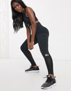 Hiit Leggings In Black With Contrast Panel