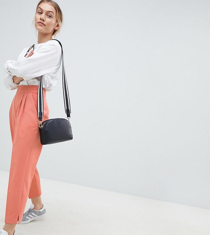 Asos Design Petite High Waist Tapered Pants - Orange