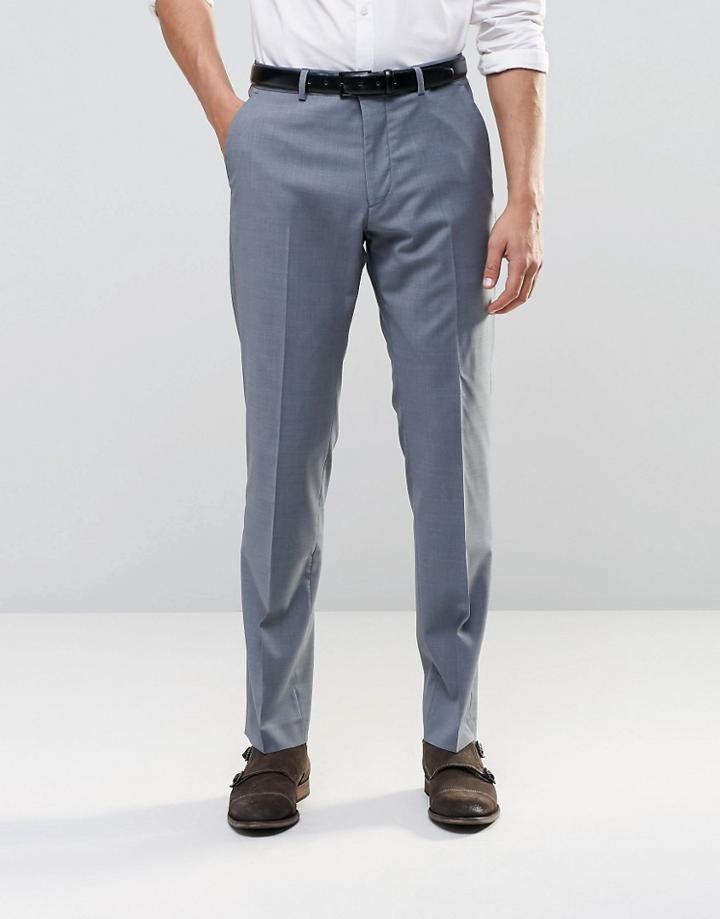 Asos Wedding Slim Suit Pants In Tonic - Blue