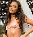 South Beach X Natalya Wright Exclusive Ruched Underwire Bikini Top In Rose Pink