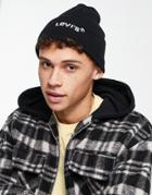 Levi's Woodmark Beanie With Modern Vintage Logo In Black