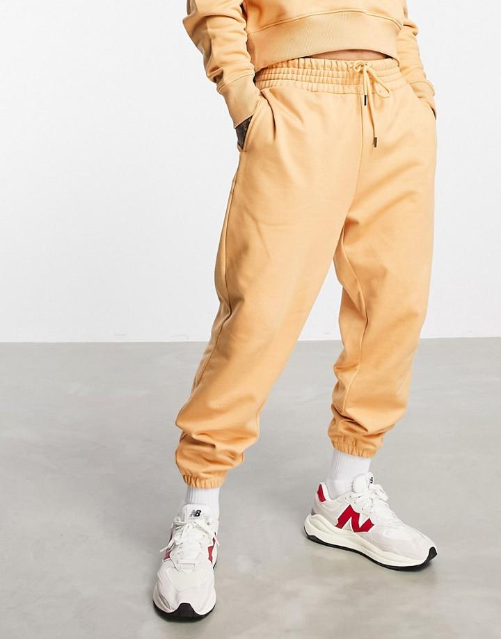 Asos Design Organic Oversized Heavyweight Sweatpants In Brown - Part Of A Set