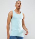 Asos Design Tall Muscle Fit Tank In Green - Green