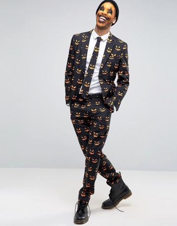 Opposuits Halloween Pumpkin Suit + Tie - Black