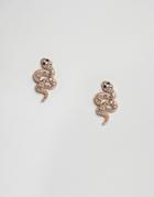 Designb London Gold Snake Earrings - Gold