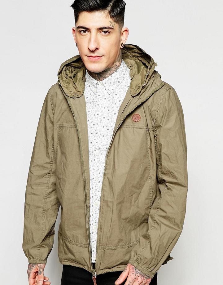 Pretty Green Harrington Jacket In Khaki - Green