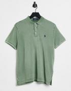 Polo Ralph Lauren Spa Terry Logo Polo Shirt In Cargo Green