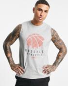 Russell Athletic Sky Line Tank In Gray-black