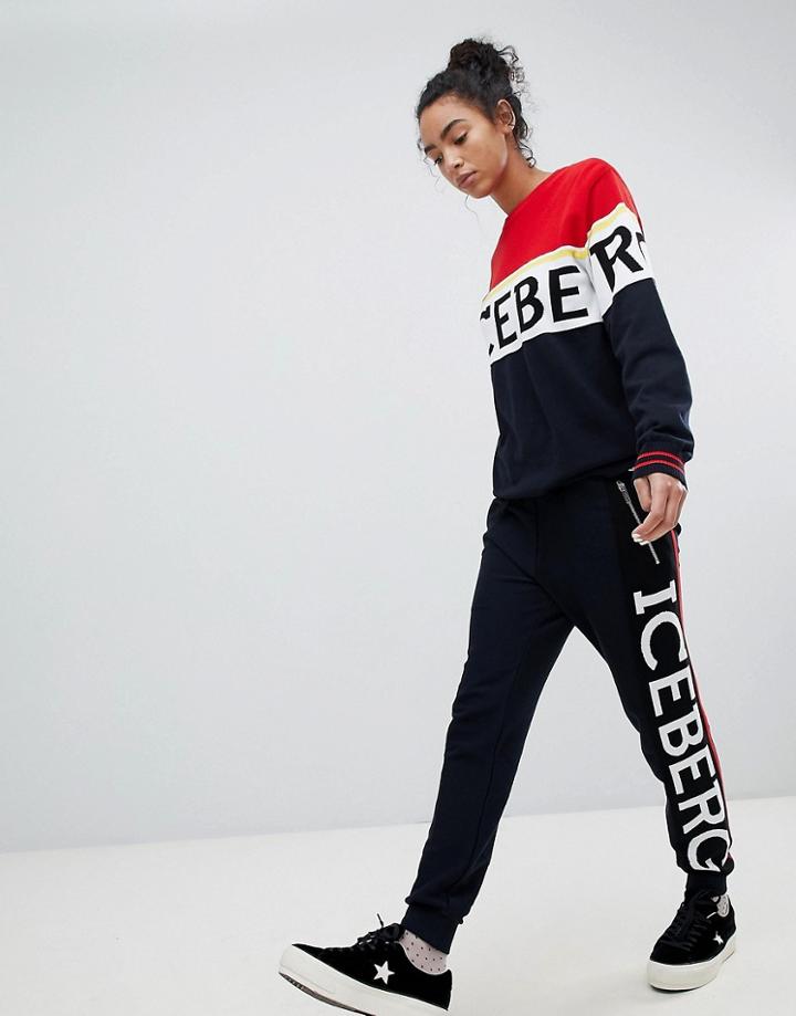 Iceberg Oversize Side Logo Jogger - Navy