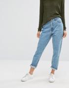 Only Vintage Wash Mom Jean - Blue