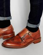 Aldo Merryfield Leather Monk Shoes - Tan